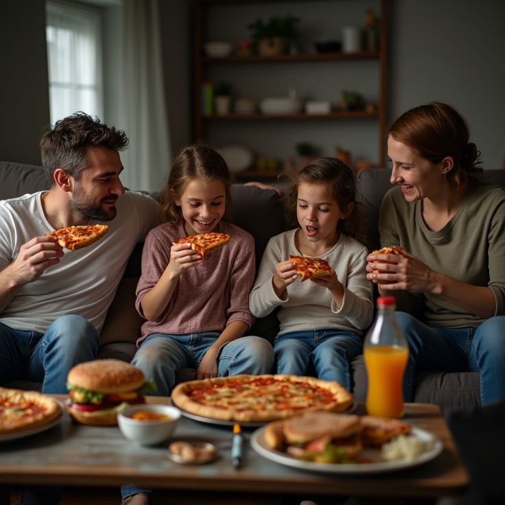 Famiglia a tavola.